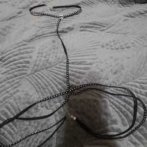 Black studded choker harness